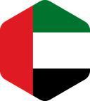 The Flag of United Arab Emirates Rounded Hexagon