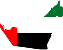 The Flag of United Arab Emirates Map