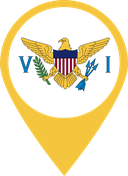 The Flag of United States Virgin Islands Map Pin