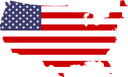 The Flag of United States Map