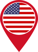 The Flag of United States Map Pin