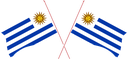 The Flag of Uruguay Crossed Flags