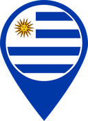 The Flag of Uruguay Map Pin