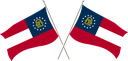 The Flag of US Georgia Crossed Flags