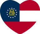 The Flag of US Georgia Heart