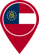 The Flag of US Georgia Map Pin