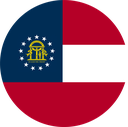 The Flag of US Georgia Round