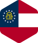 The Flag of US Georgia Rounded Hexagon