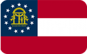 The Flag of US Georgia Rounded Rectangle