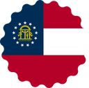 The Flag of US Georgia Scallop Circle