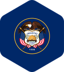 The Flag of Utah Rounded Hexagon