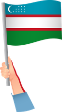 The Flag of Uzbekistan Handheld
