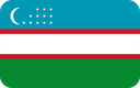 The Flag of Uzbekistan Rounded Rectangle