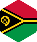 The Flag of Vanuatu Rounded Hexagon