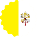 The Flag of Vatican City Scallop Circle