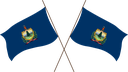 The Flag of Vermont Crossed Flags