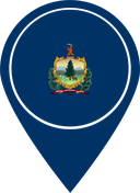 The Flag of Vermont Map Pin