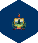 The Flag of Vermont Rounded Hexagon