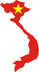 The Flag of Vietnam Map