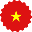 The Flag of Vietnam Scallop Circle