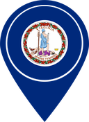 The Flag of Virginia Map Pin