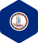 The Flag of Virginia Rounded Hexagon