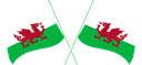 The Flag of Wales Crossed Flags