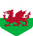 The Flag of Wales Rounded Hexagon