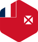 The Flag of Wallis and Futuna Rounded Hexagon