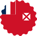 The Flag of Wallis and Futuna Scallop Circle