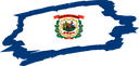 The Flag of West Virginia Brushed