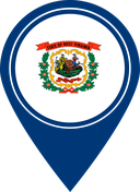 The Flag of West Virginia Map Pin
