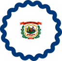 The Flag of West Virginia Scallop Circle