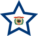 The Flag of West Virginia Star