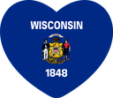 The Flag of Wisconsin Heart