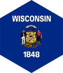 The Flag of Wisconsin Hexagon II