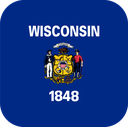The Flag of Wisconsin Rounded Square