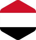 The Flag of Yemen Rounded Hexagon