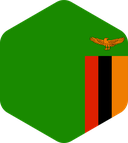 The Flag of Zambia Rounded Hexagon