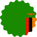 The Flag of Zambia Scallop Circle