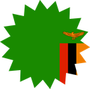 The Flag of Zambia Star Burst