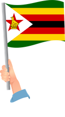 The Flag of Zimbabwe Handheld