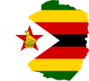 The Flag of Zimbabwe Map