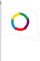 The Flag of Organisation internationale de la Francophonie (OIF) Pole Flag II